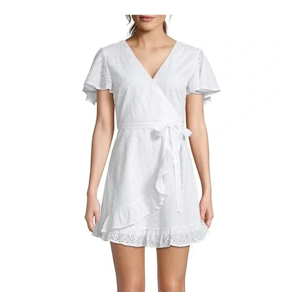 BB Dakota Dresses Bb Dakota White Eyelet Wrap Dress Poshmark